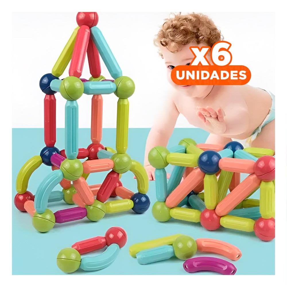 Pack6 Recurso Magnetico Piezas para Creatividad Educativa y Estimulacion Manual Y+Papel Regalo