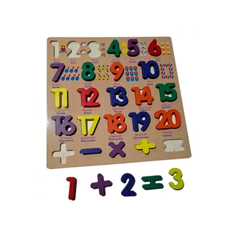 Kit Educativo de Madera con Figuras Encajables Numericos para Aprender en Casa Y+Regalo Sticker
