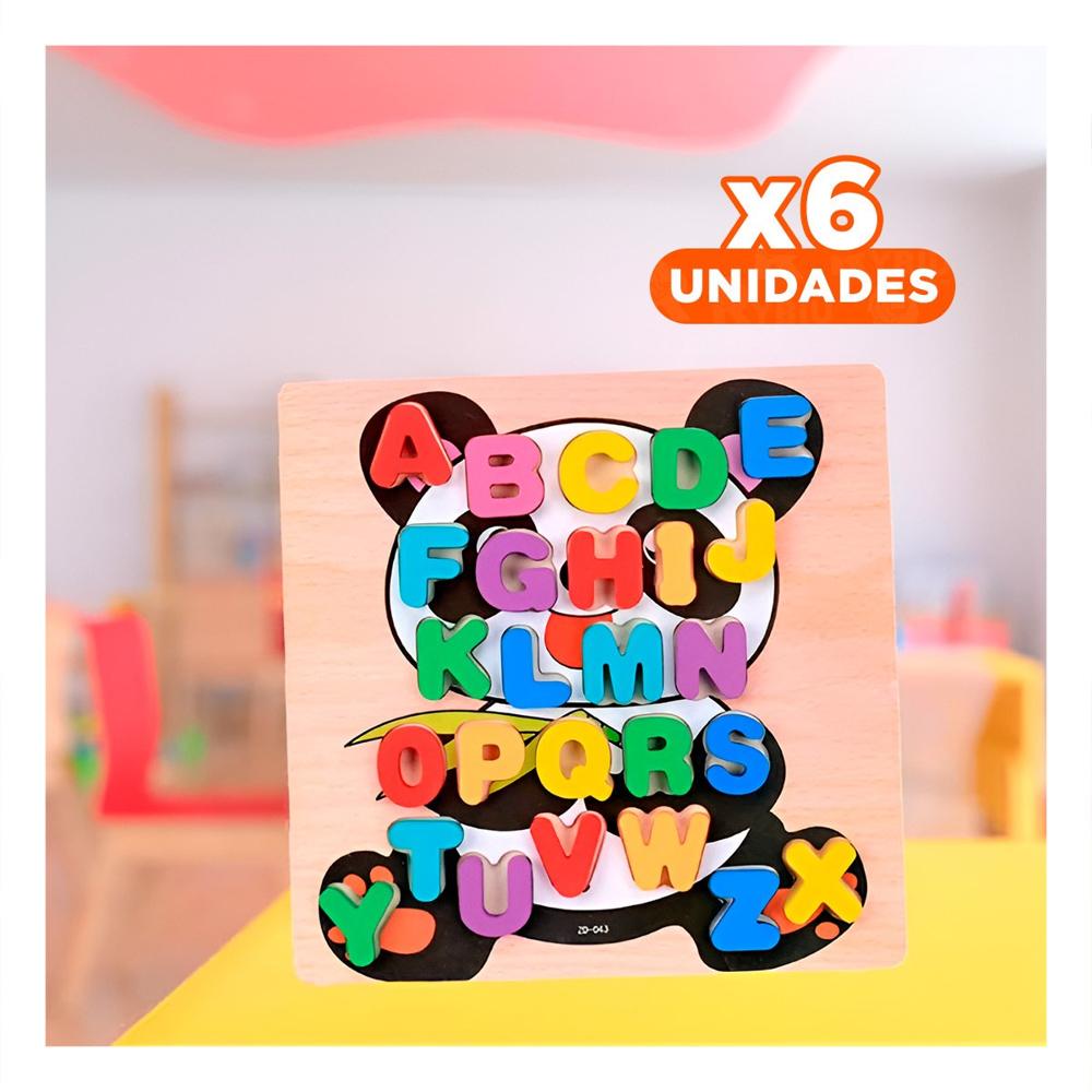 Pack6 Accesorio Didactico Abecedario con Letras Encajables Osito Uso en Hogar