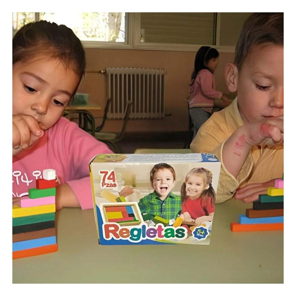 Material de Regletas Didacticas Multicolor con 74 Piezas Y+Ligas Regalo