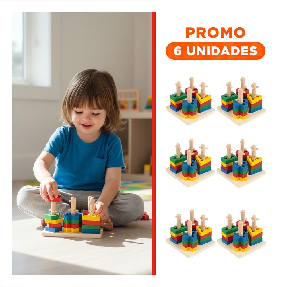 Pack6 Creativo Didactico Encaje para Ninos Concentracion y Alegre Y+Regalo Sticker