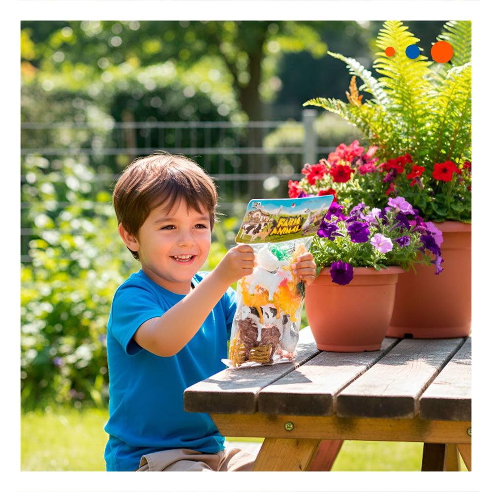 Set de 8 Animales de Granja Multicolor Juguete Infantil para Juego Diario Y+Papel Regalo