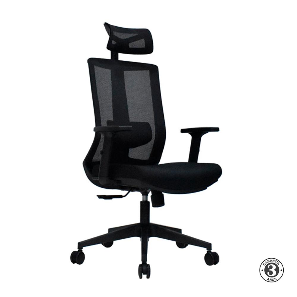 Silla Ergonómica Kum Presidente Nylon Negro Althea Confort