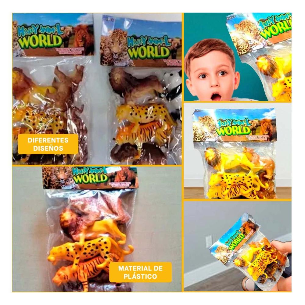 Coleccion Animales de Selva para Juguete Infantil en Bolsa para Juego Educativo Y+Ligas Regalo