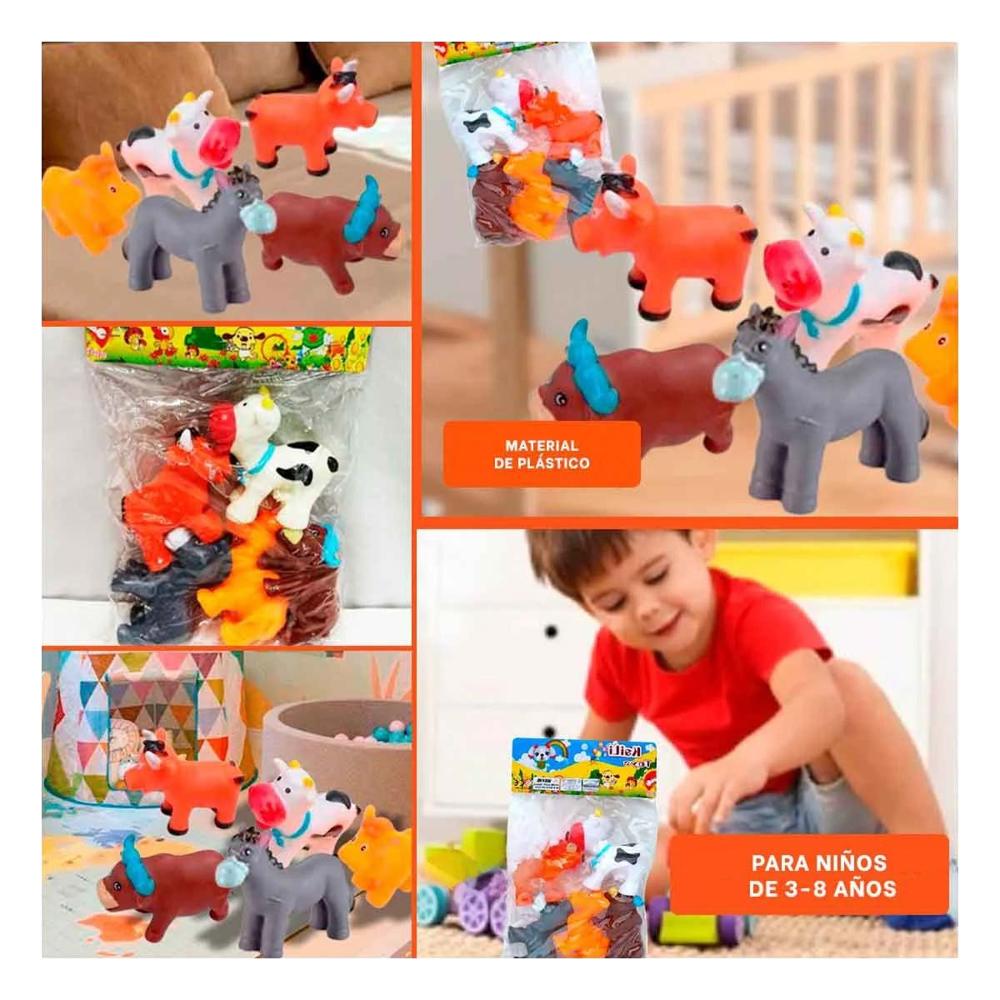 Pack de Animales Chillon de Granja con Sonido Interactivo para Hogar Y+Ligas Regalo