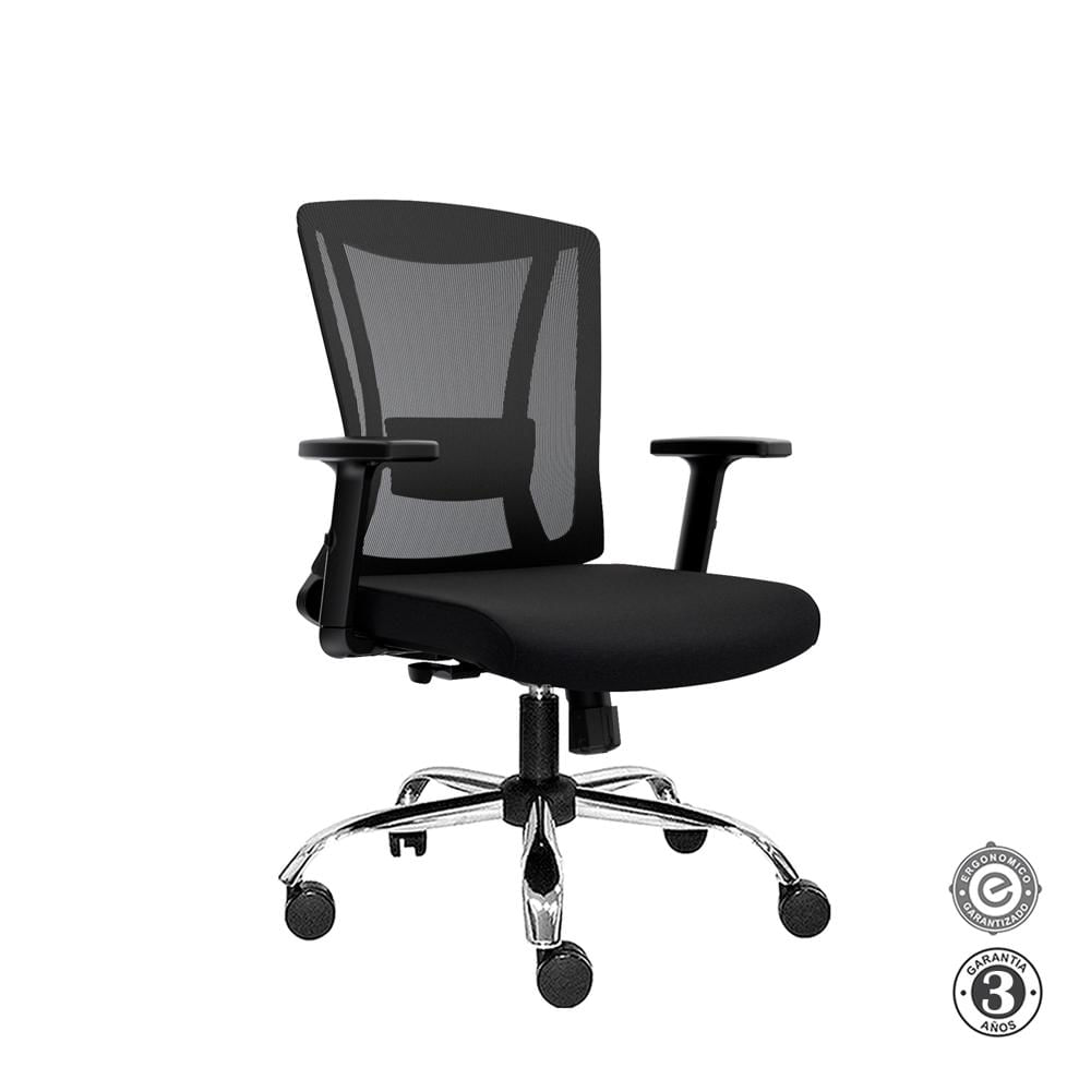 Silla Ergonómica Spike Gerente Basculante 1D Cromado Althea Confort