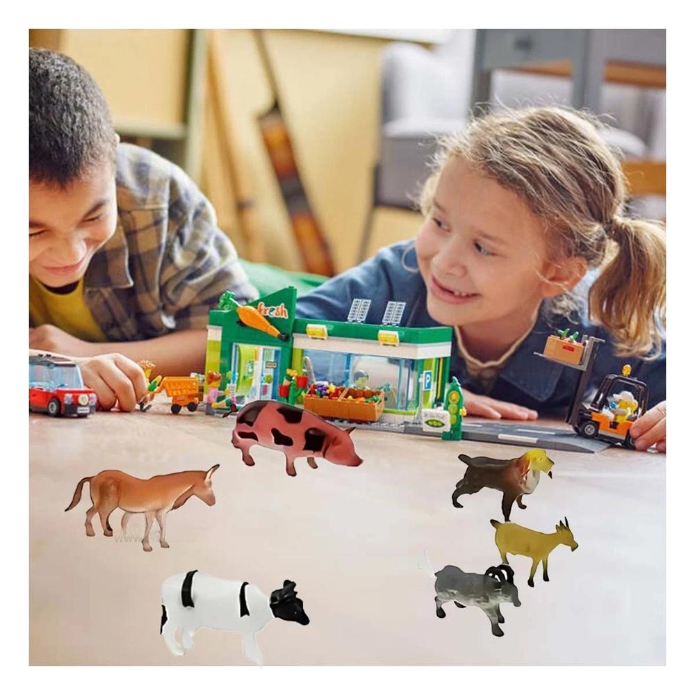 Conjunto de Animales de Granja Domestico en Bolsa para Juego Creativo Hogar