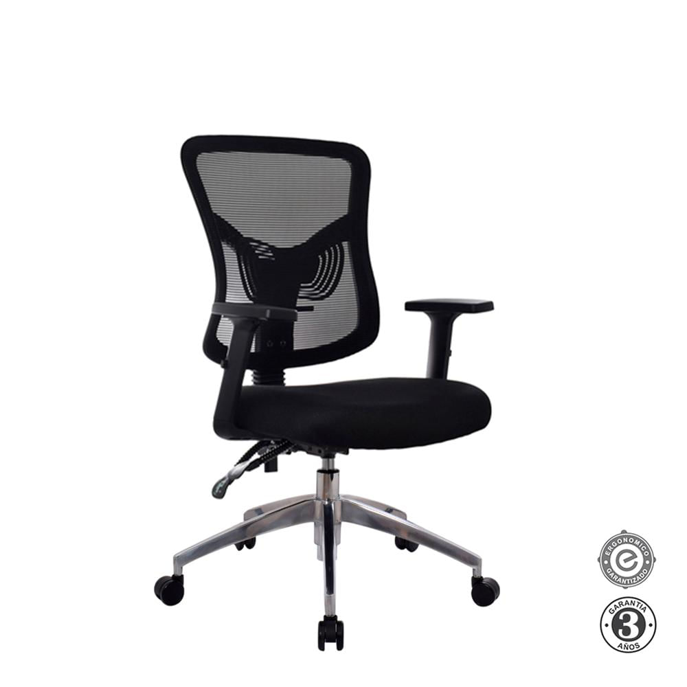 Silla Ergonómica Fone Ultra Gerente Aluminio Negro Althea Confort