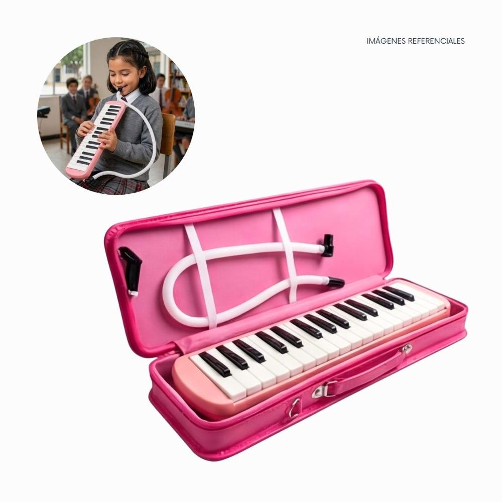 Melódica de 32 teclas California - Color Rosa con Estuche Rígido
