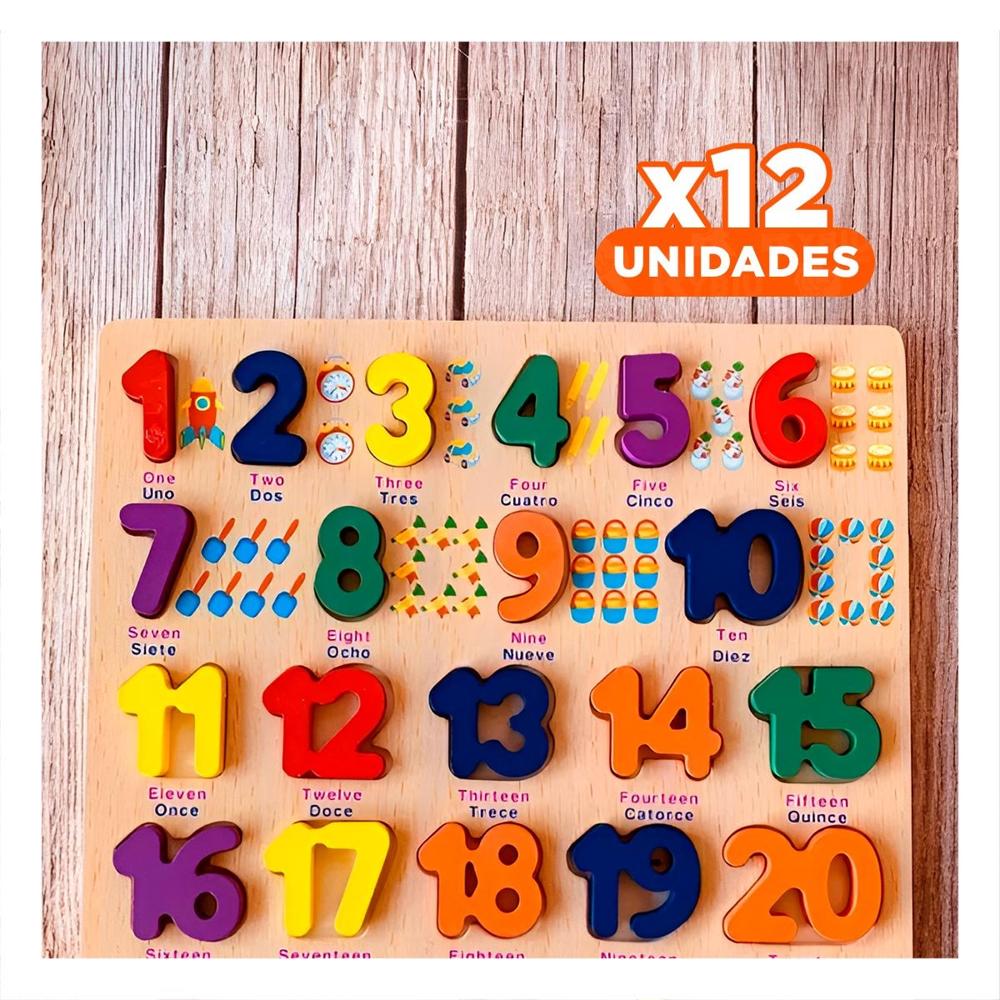 Pack12 Experiencia Educativa con Encajables Numericos para Aprendizaje Y+Regalo Sticker