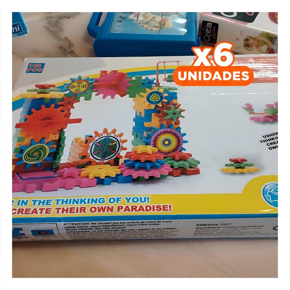 Pack6 Actividad Educativa y Creativa de Granaje 108 Piezas para Niños