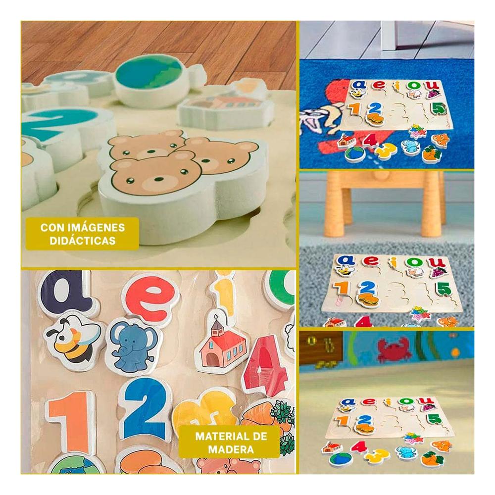 Pack2 Actividad Didactica de Rompecabezas con Vocales y Figuras Y+Papel Regalo