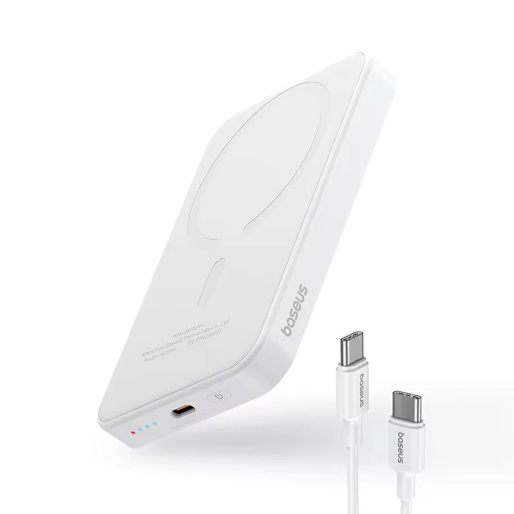 Cargador inalambrico magnetico mini Baseus powerbank 5000 mAh 20 W carga rapida cable tipo c