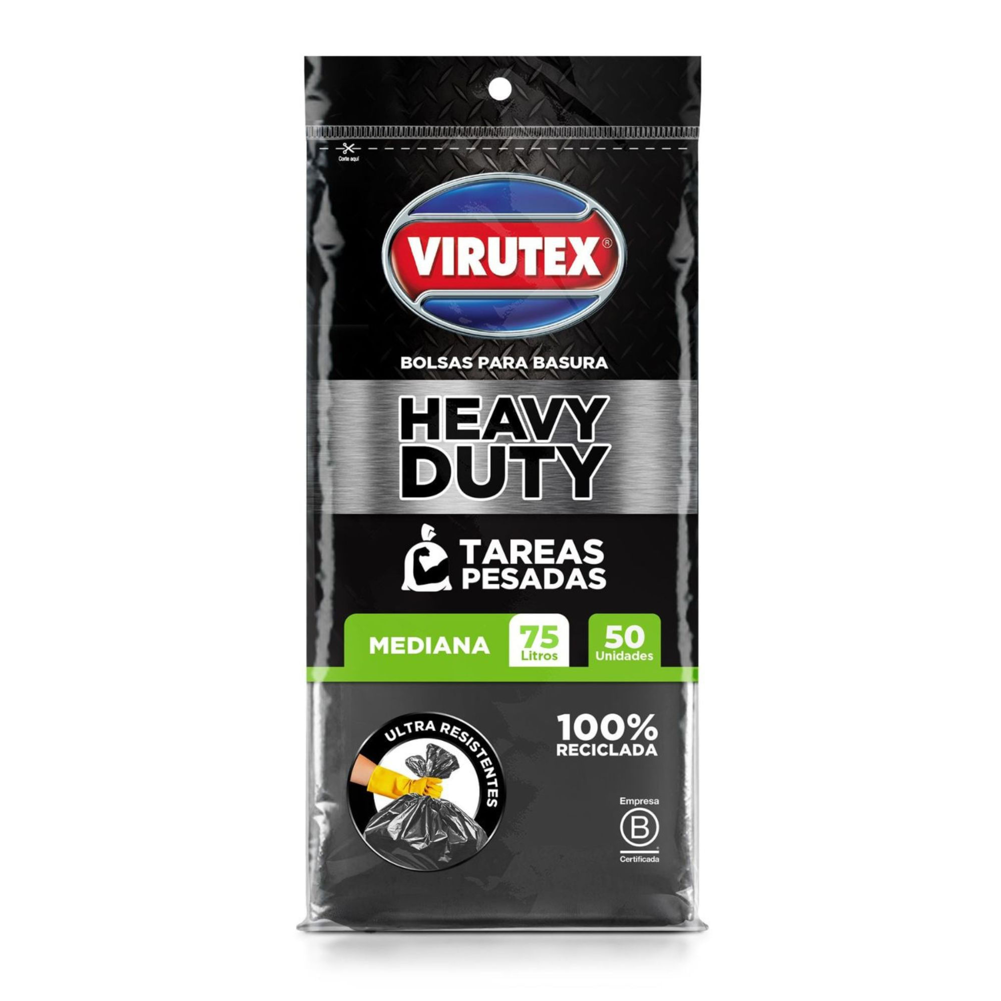 Bolsa para Basura 75L x50un VIRUTEX Tareas Pesadas Mediano