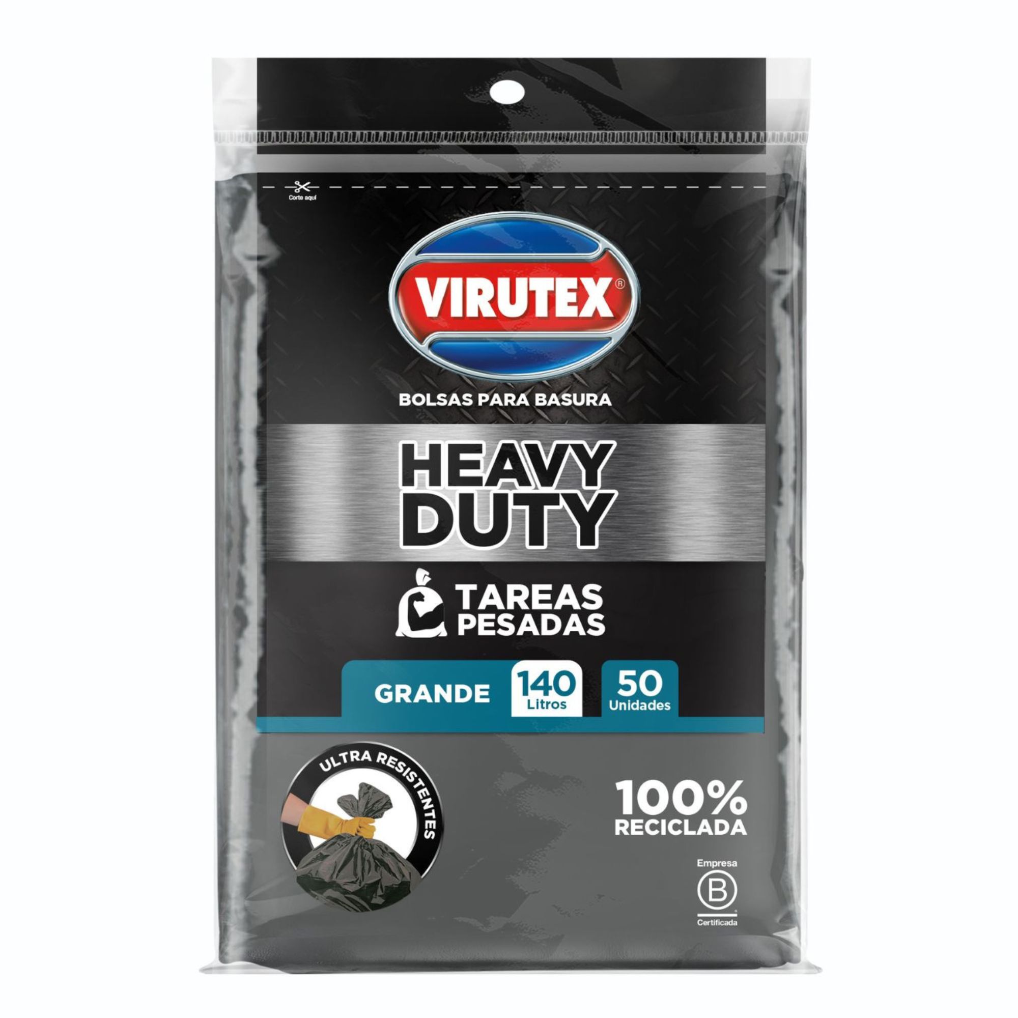 Bolsa para Basura 140L x50un VIRUTEX Tareas Pesadas Grande