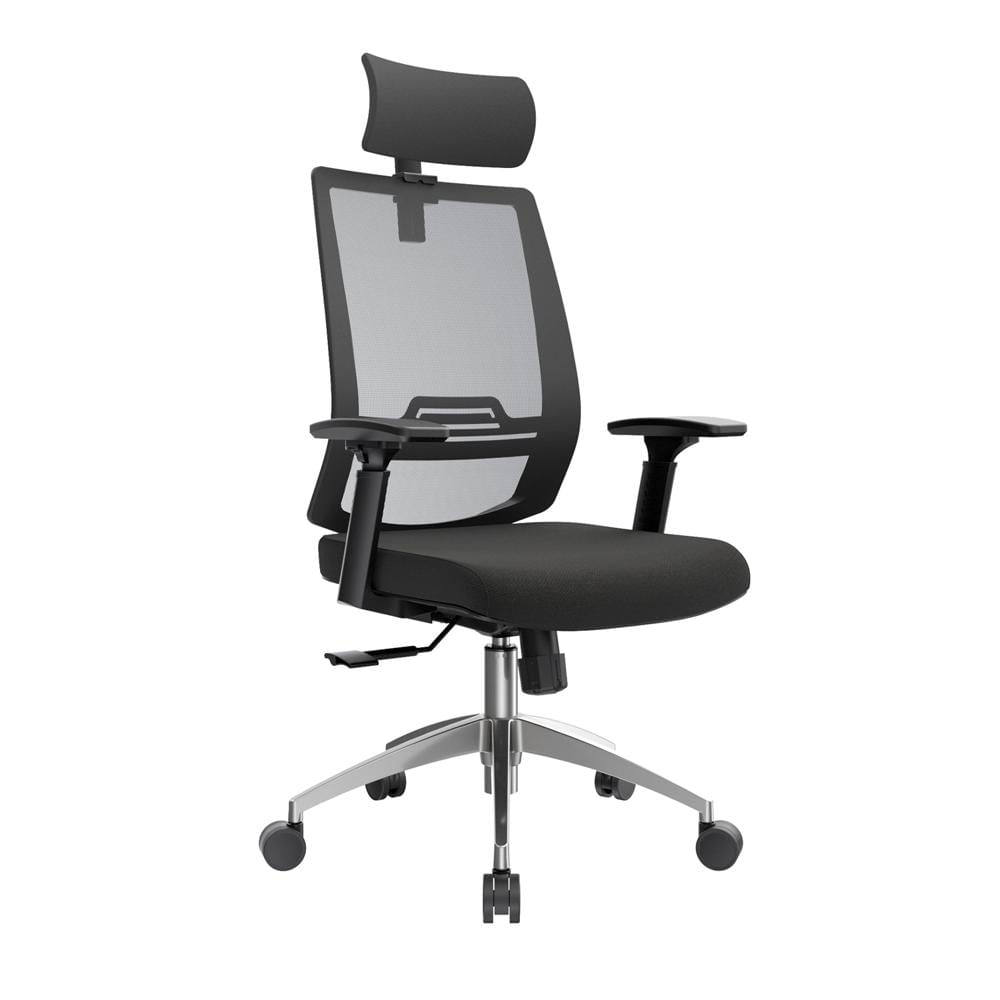 Silla Ergonómica Dubai Presidente Brazos 3D Aluminio Negro Althea Confort