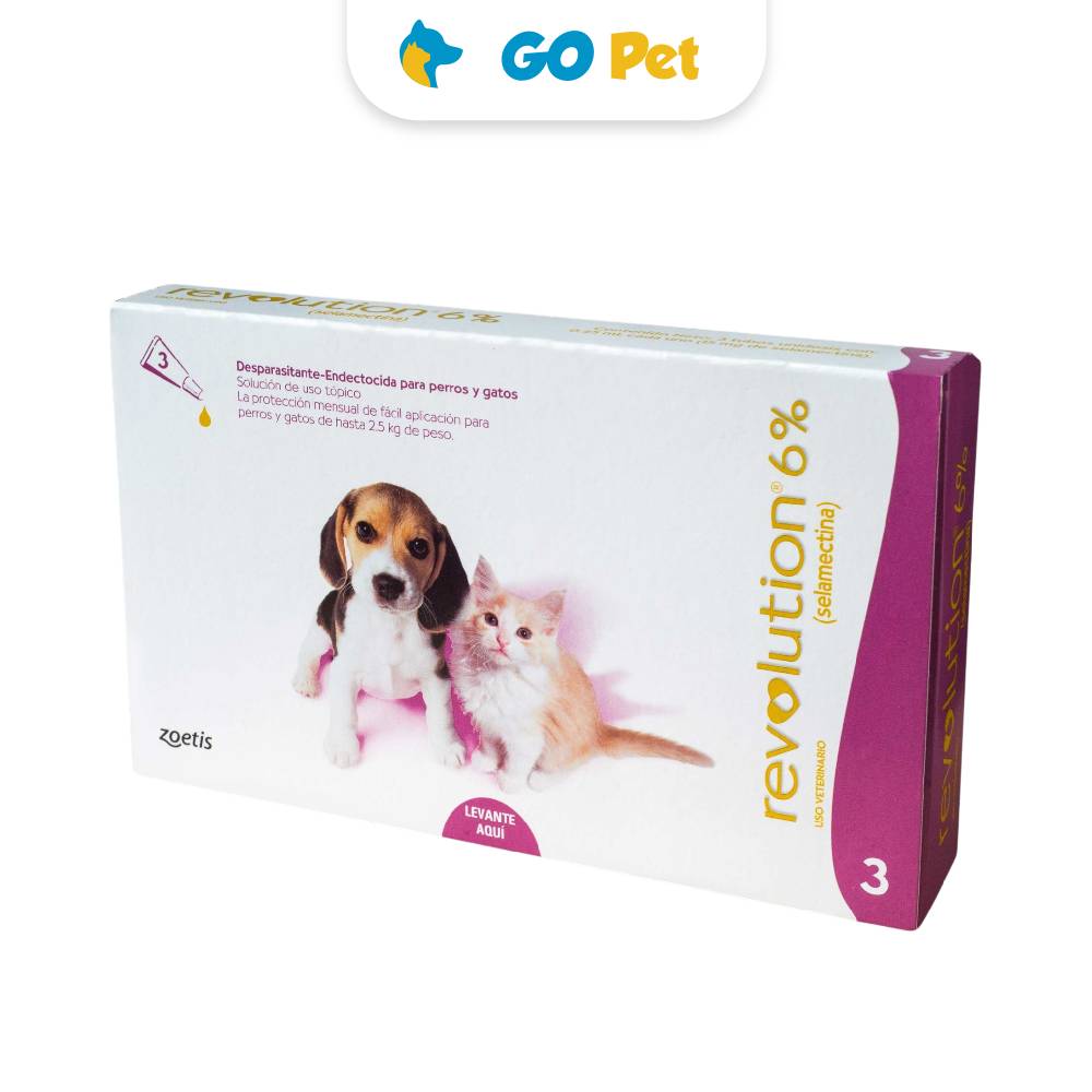 Revolution 6% 0.25 ml. (< 2.5 Kg) x 1 Und - Antipulgas para Perros y Gatos