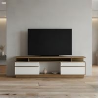 Mesa de TV 75'' Lyon Marrón y Blanco | Masiva Home