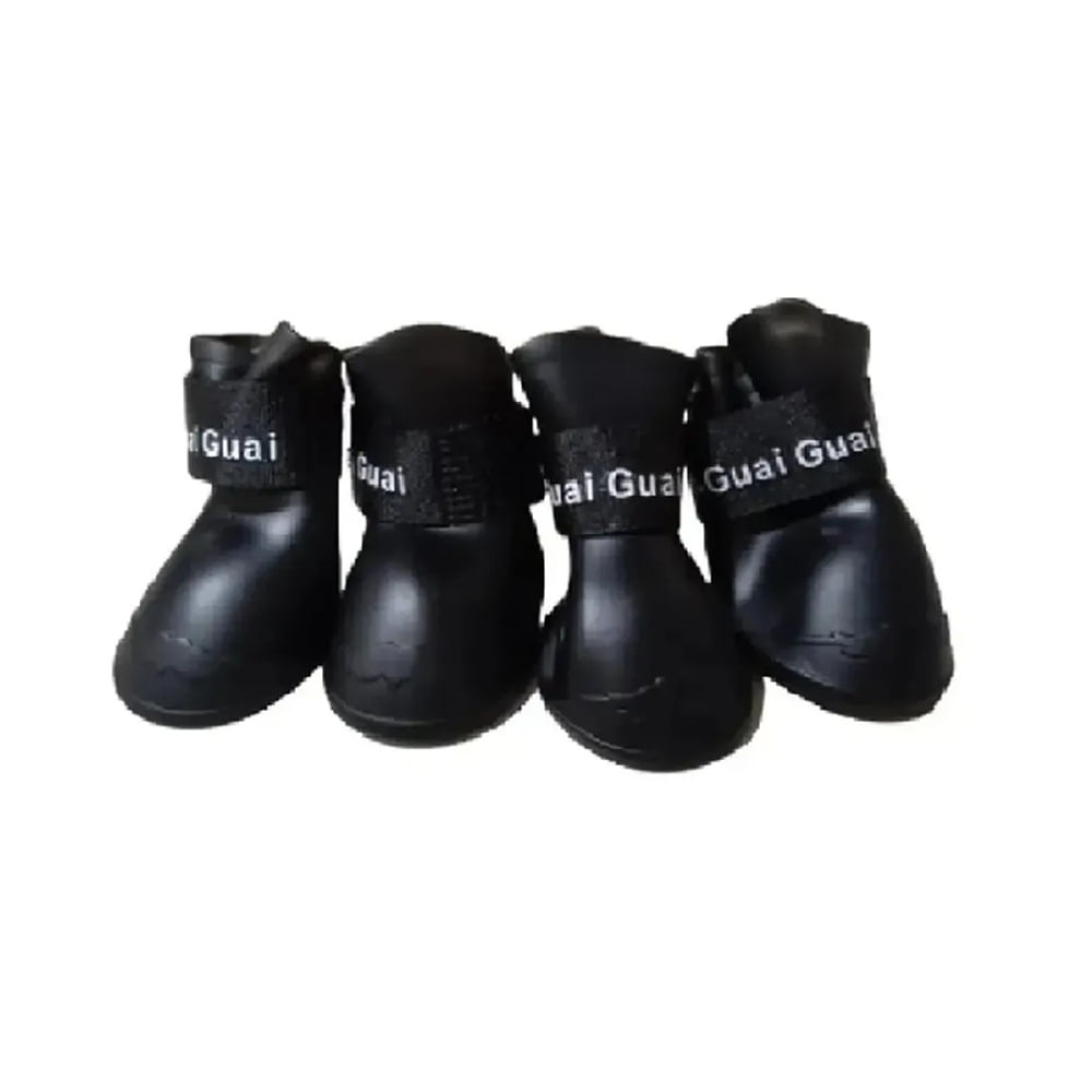 Zapatos de silicona antideslizante para mascotas perros talla S color negro