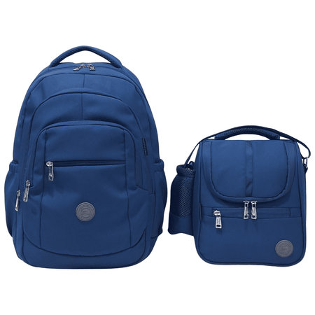 KIT ESCOLAR MOCHILA PIERO Y LONCHERA PRADO - ACERO