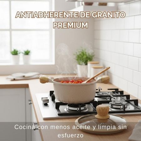 Juego de Ollas Valeska Roca Volcánica 10pzs Crema