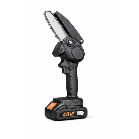 Motosierra Inalámbrica 48V Doble Batería Alta Potencia Corte Rápido Color Negro Compacta Portátil