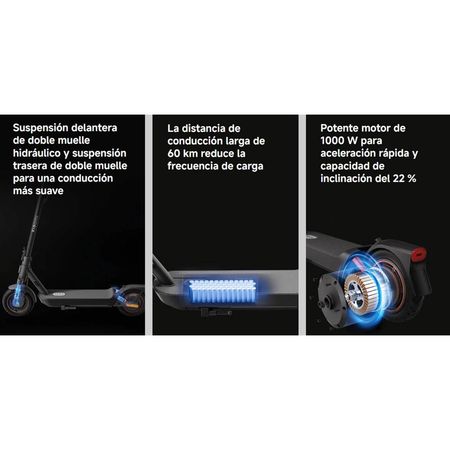Scooter Eléctrico Xiaomi 5 Max Autonomía 60Km Amortiguador Doble muelle 1000W