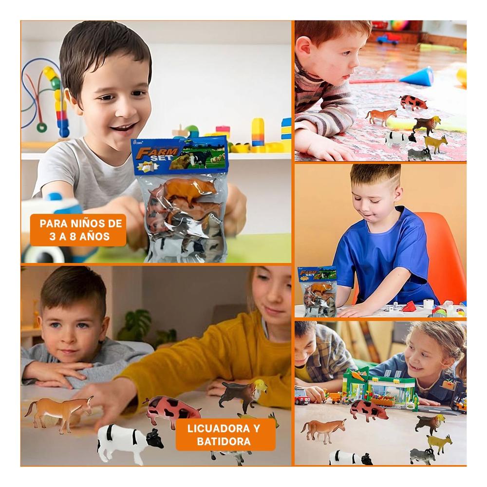 Coleccion de Animales de Granja Domestico en Bolsa para Juego Festivo Familiar Y+Ligas Regalo