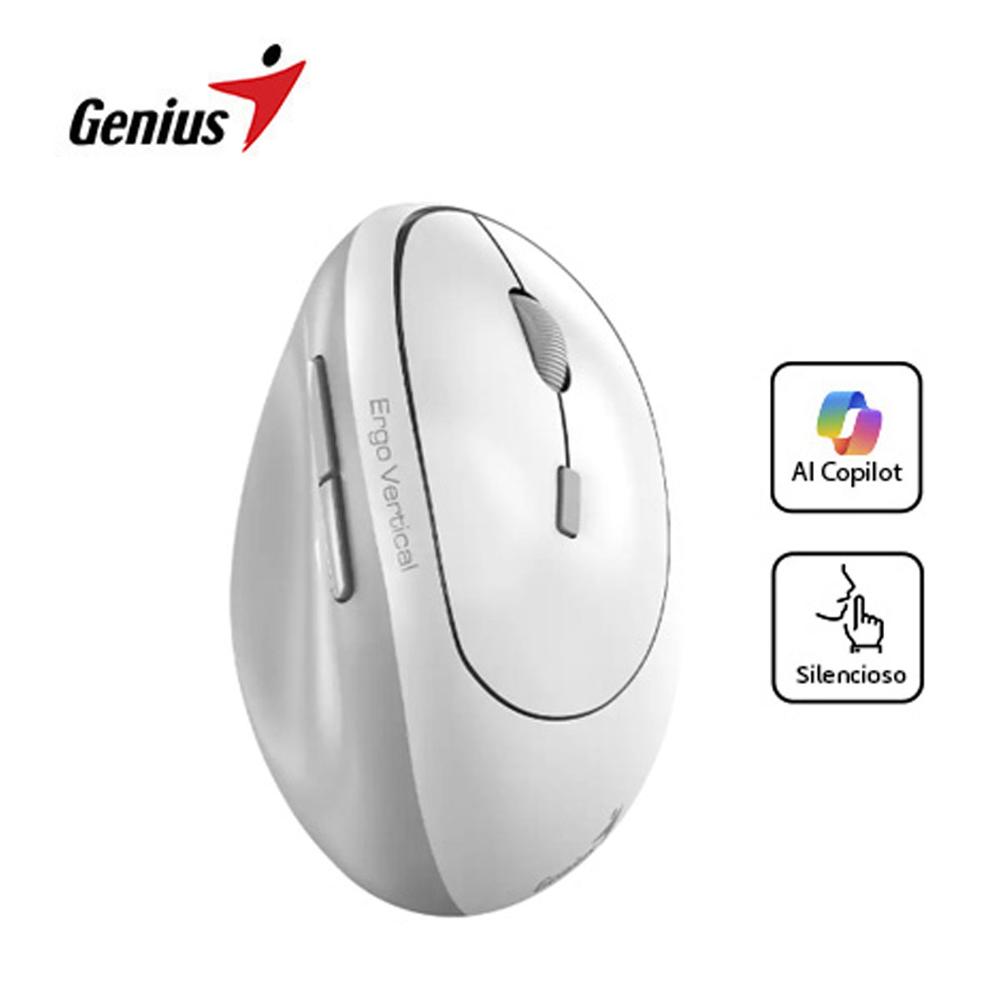 MOUSE GENIUS ERGO 8350S AI COPILOT DUAL WIRELESS BT VERTICAL BLANCO