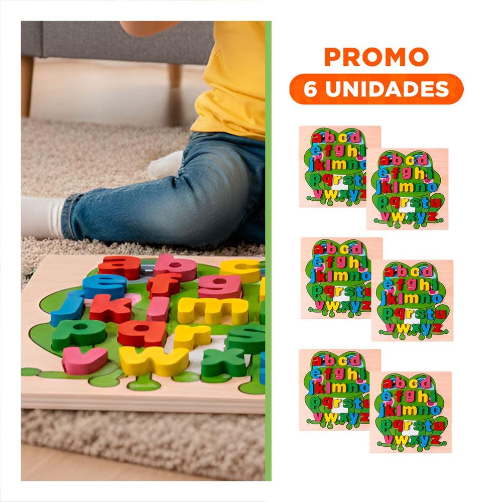 Pack6 Desarrollo Didactico Abecedario Letras Encasables Rana Letras minusculas Y+Regalo Sticker