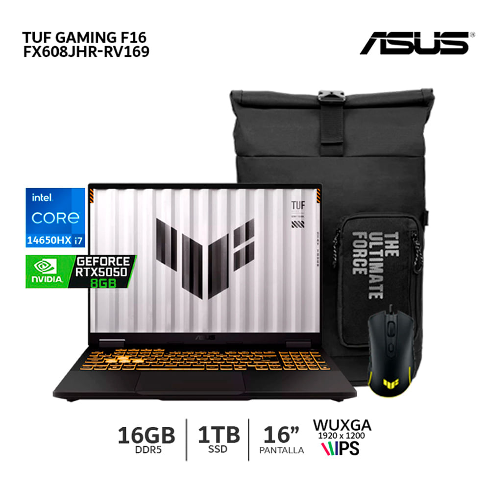 Laptop Asus Tuf Gaming F16 FX608JHR-Rv169 IntelCore i7-14650HX Ram 16GB Ssd 1TB Rtx 5050 8GB-M008Y0