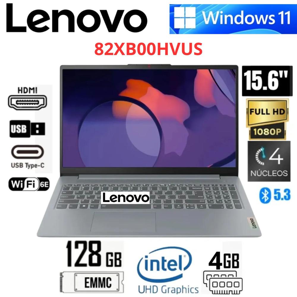 Lenovo IdeaPad Slim 3 15IAN8 Intel N100 4GB DDR5 128GB UFS 15.6 FHD Windows 11