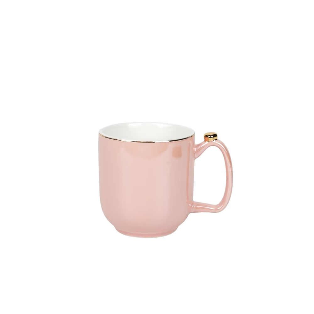 FELIZ DIA MAMA - Taza de te de porcelana rosada elegante