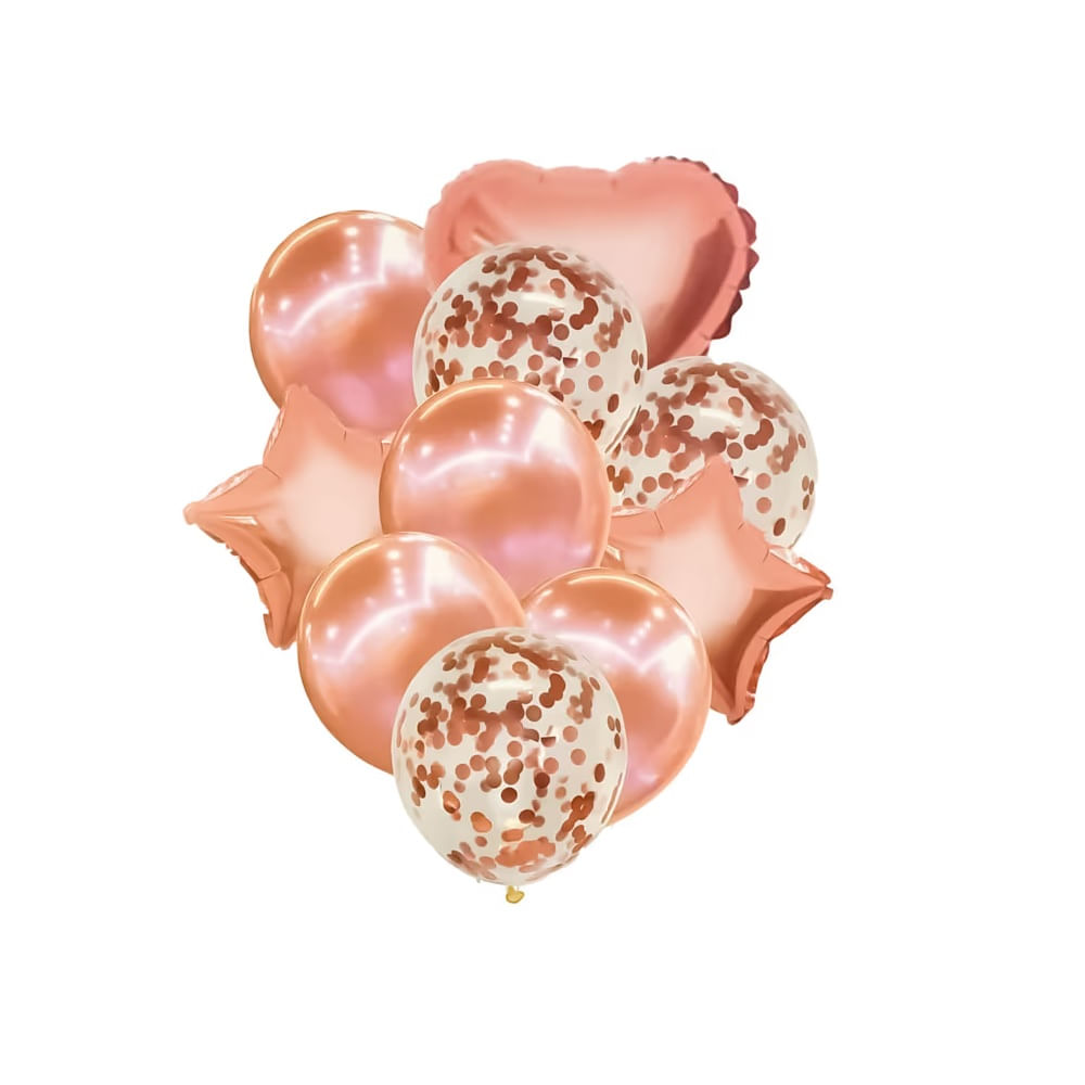 FELIZ DIA MAMA - Globos Metalicos Set de 10pzs Color rosado