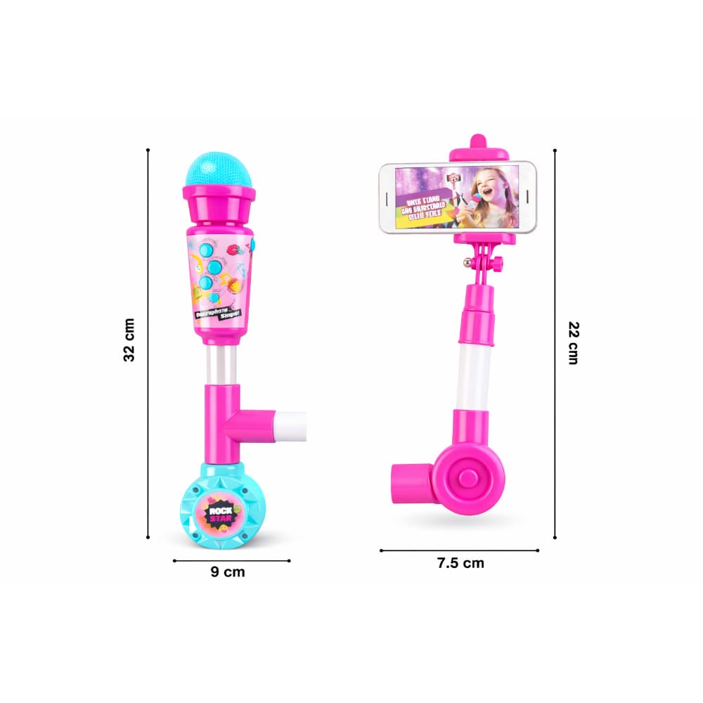 Micrófono Selfie Musical Para Niñas Juguete Karaoke Creativo Moderno Interactivo Soporte Celular
