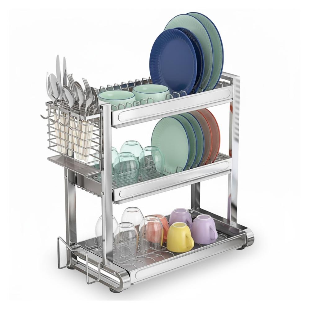 Organizador de Platos 3 Niveles Acero Inoxidable