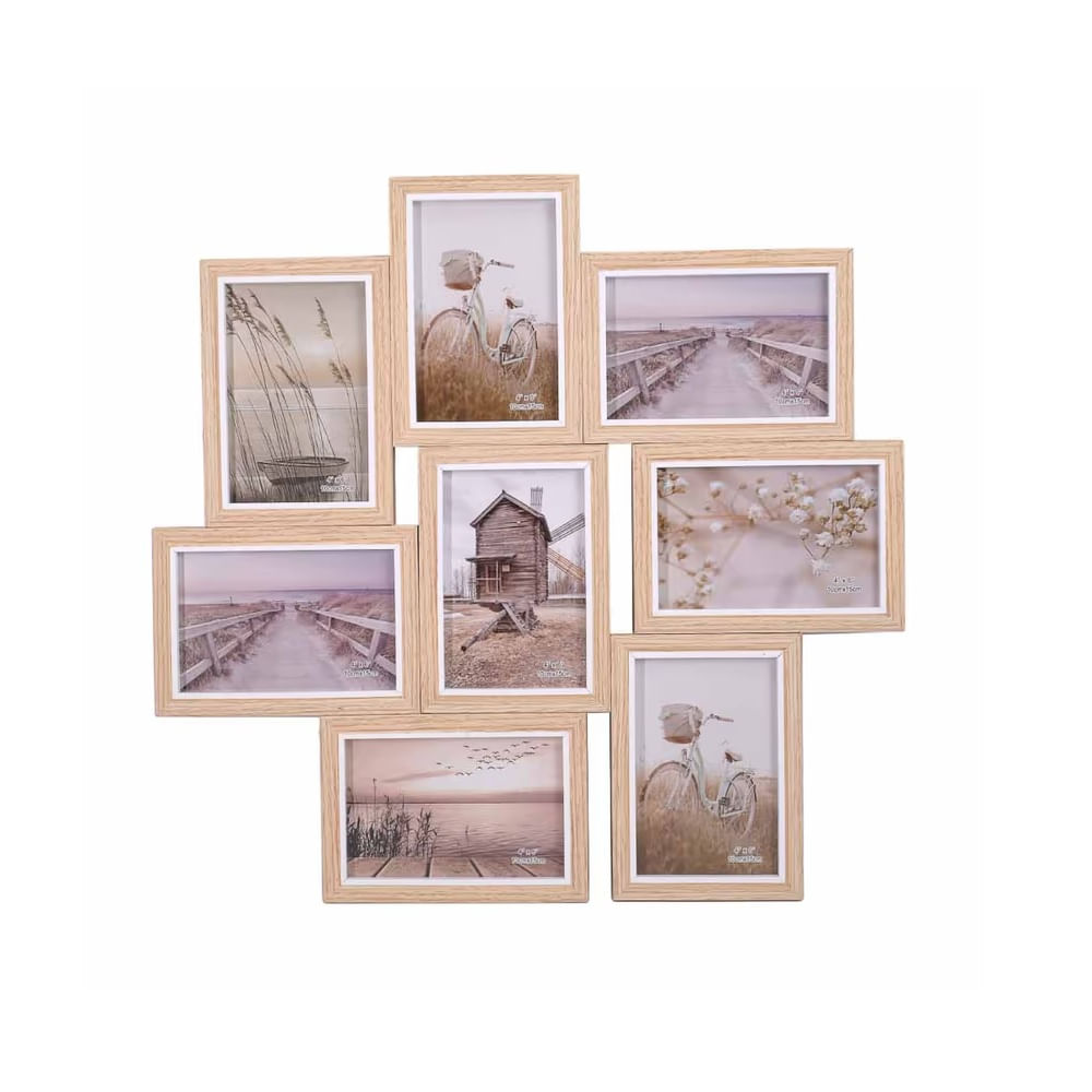 FELIZ DIA MAMA - Marco de fotos múltiple de madera Diseño 08 fotos