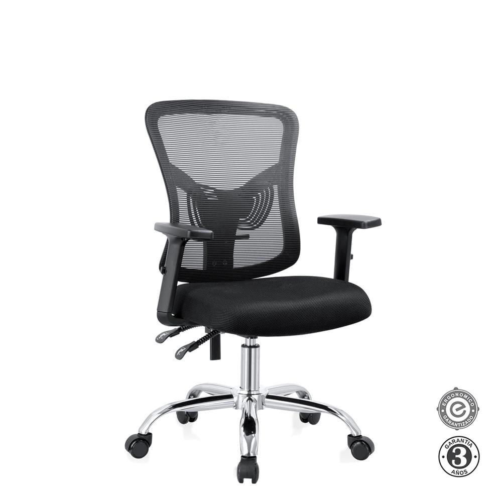 Silla Ergonómica Fone Ultra Gerente Cromado Negro Althea Confort