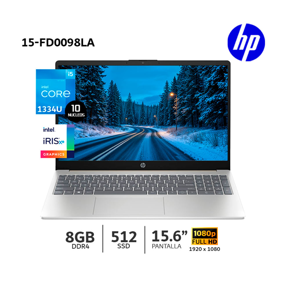 Laptop HP 15-fd0098la Core i5-1334U 8Gb Ram 512Gb SSD 156 FHD-B86HJLA