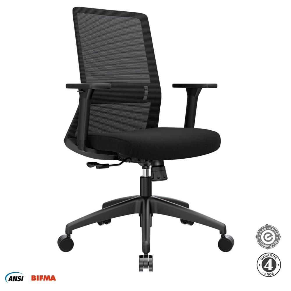 Silla Ergonómica Twist Gerente Nylon Negro Althea Confort