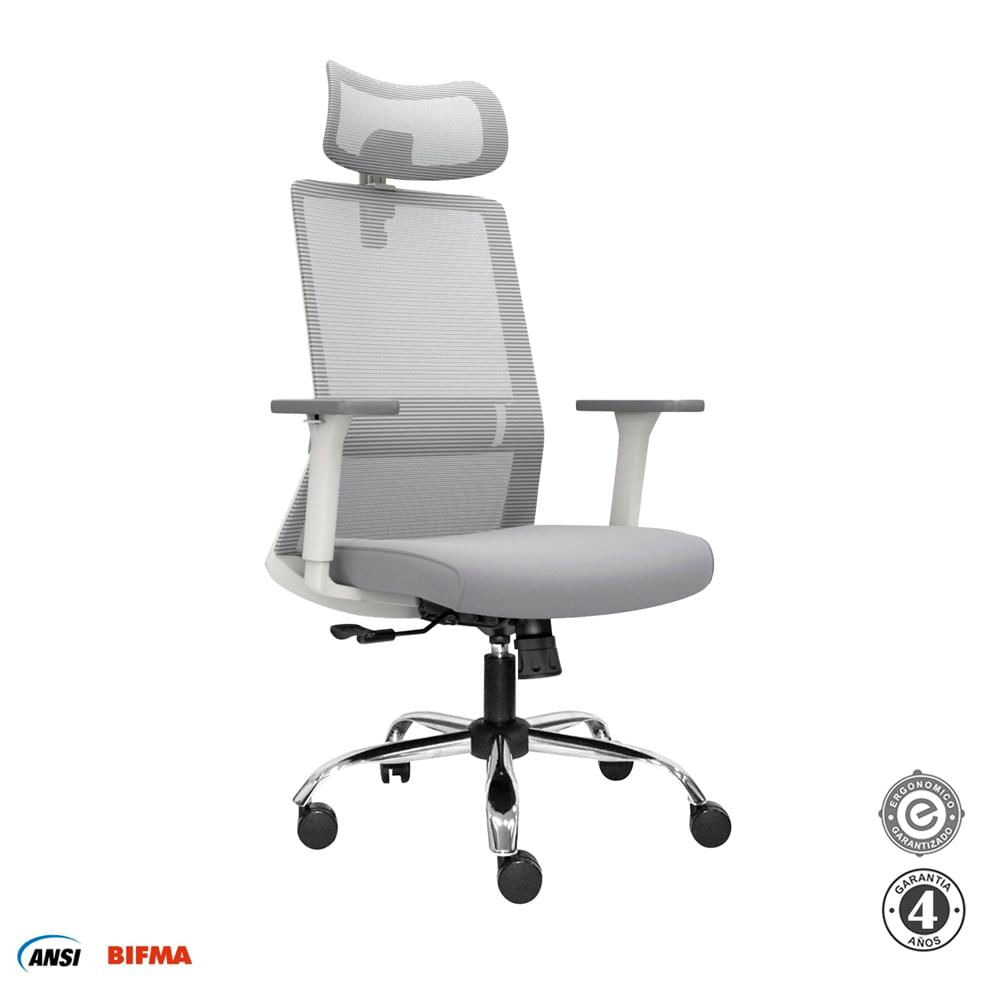 Silla Ergonómica Twist Presidente Cromado Gris Althea Confort