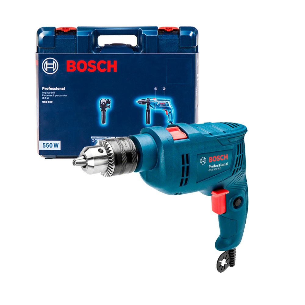 Taladro Percutor Bosch GSB 550 RE 550w y Maletín