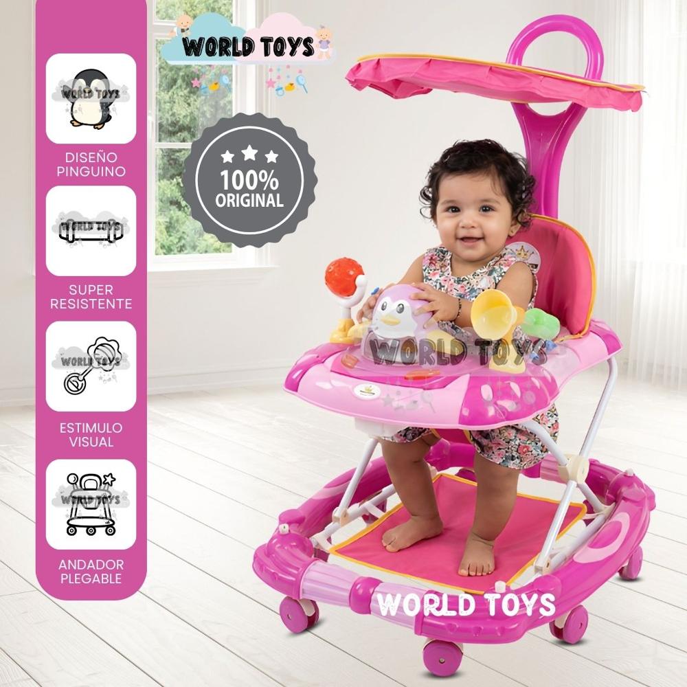 Andador con Tablero Musical HAPPY PENGUIN Dark Pink