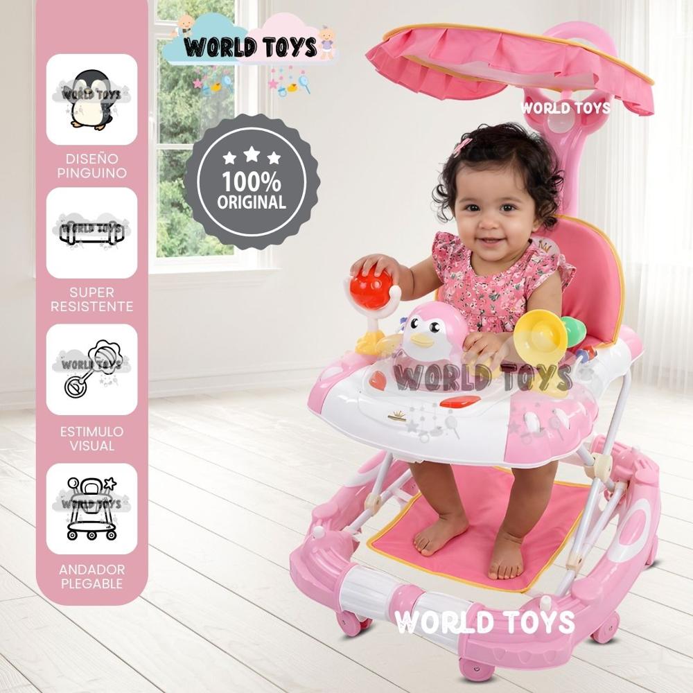 Andador con Tablero Musical HAPPY PENGUIN Light Pink