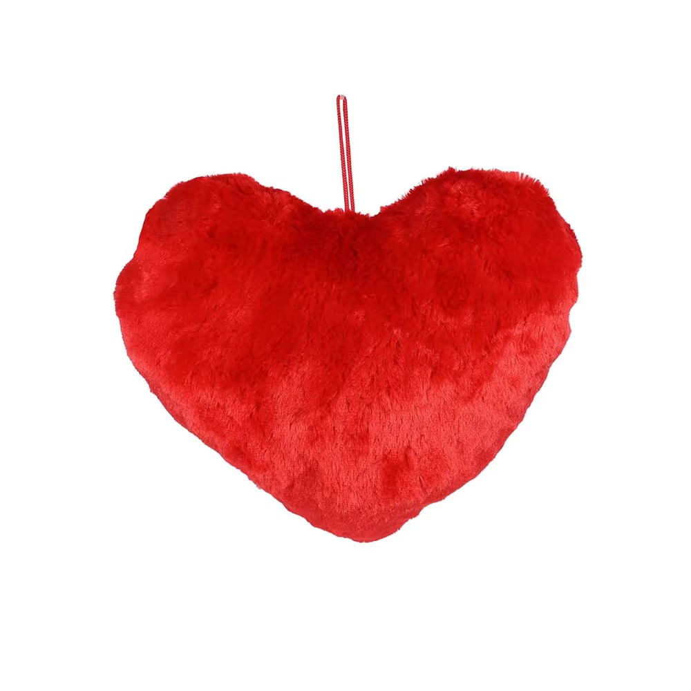 FELIZ DIA MAMA - CORAZÓN DECORATIVO DE POLIÉSTER ACABADO AFELPADO ROJO