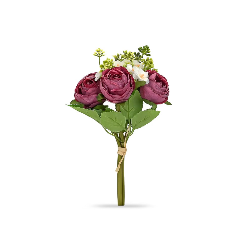 FELIZ DIA MAMA - Flores artificiales de poliester Set de 4pzs