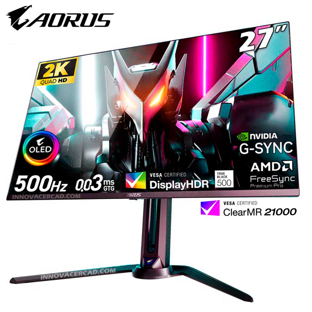 Monitor Gigabyte AORUS FO27Q5P 27 QD-OLED 2K QHD 500Hz 0.03ms G-Sync
