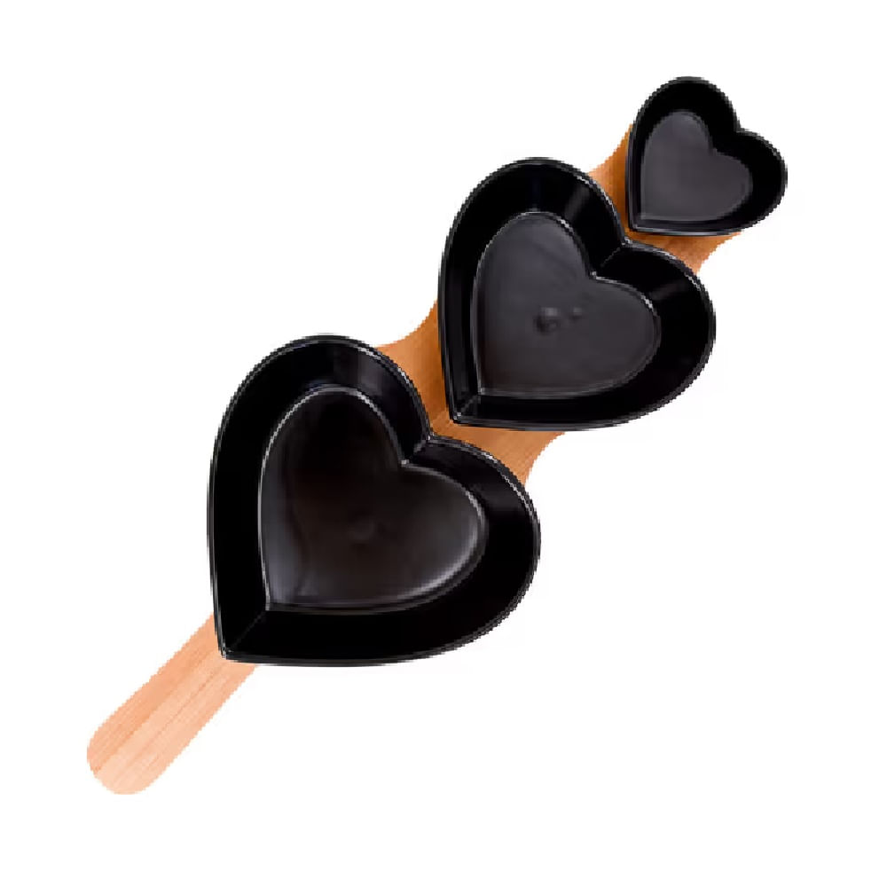 FELIZ DIA MAMA - Bandeja de corazones de porcelana con base de mdf