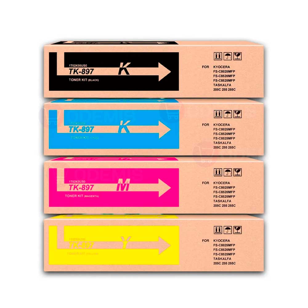 Kit de Toner Kyocera TK 897 Negro y Colores TA-205c Compatible