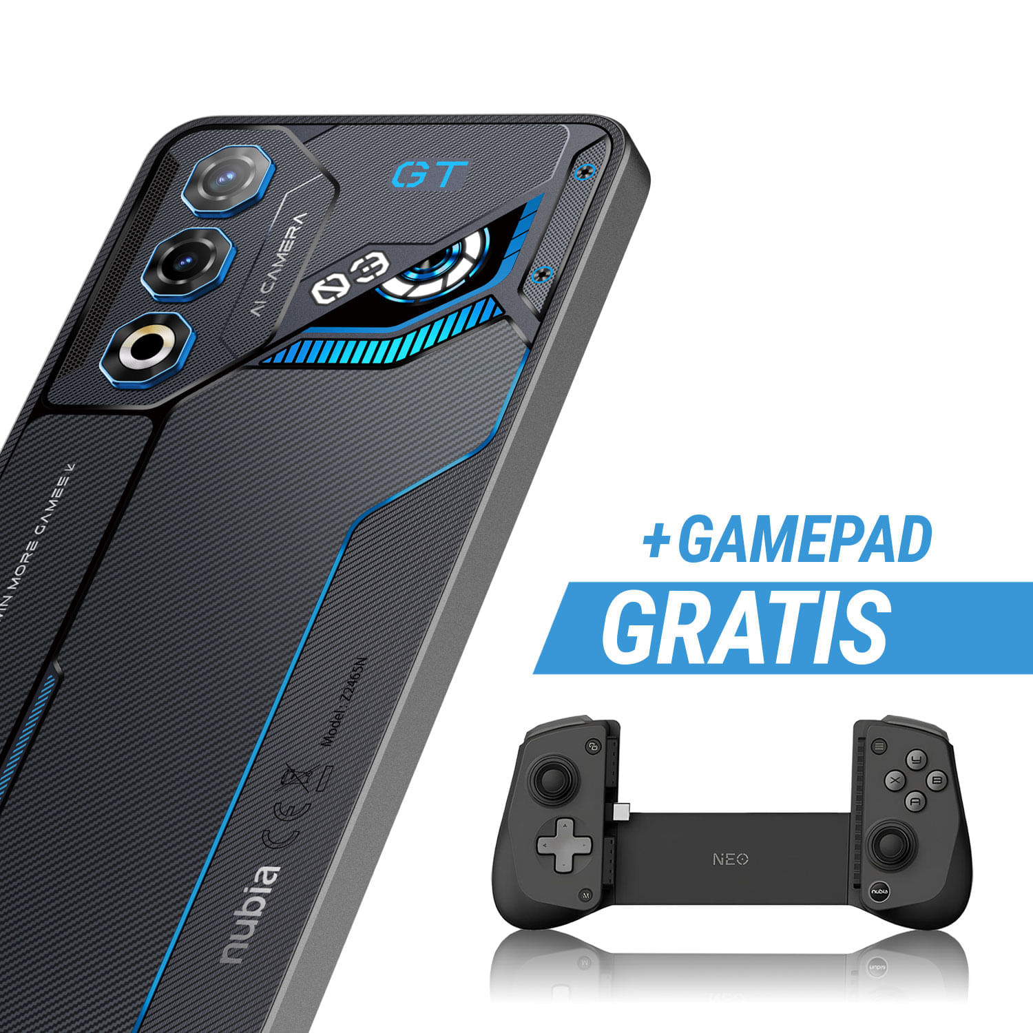 Celular Nubia Neo 3 GT 5G + 12GB 256GB Gris + Gamepad